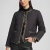 Fashion Tweed Trim Faux Nylon Jacket Jackets & Coats