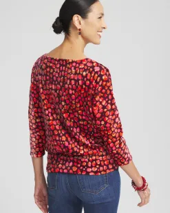 Hot Velvet Banded Hem Print Top Tops | Tees