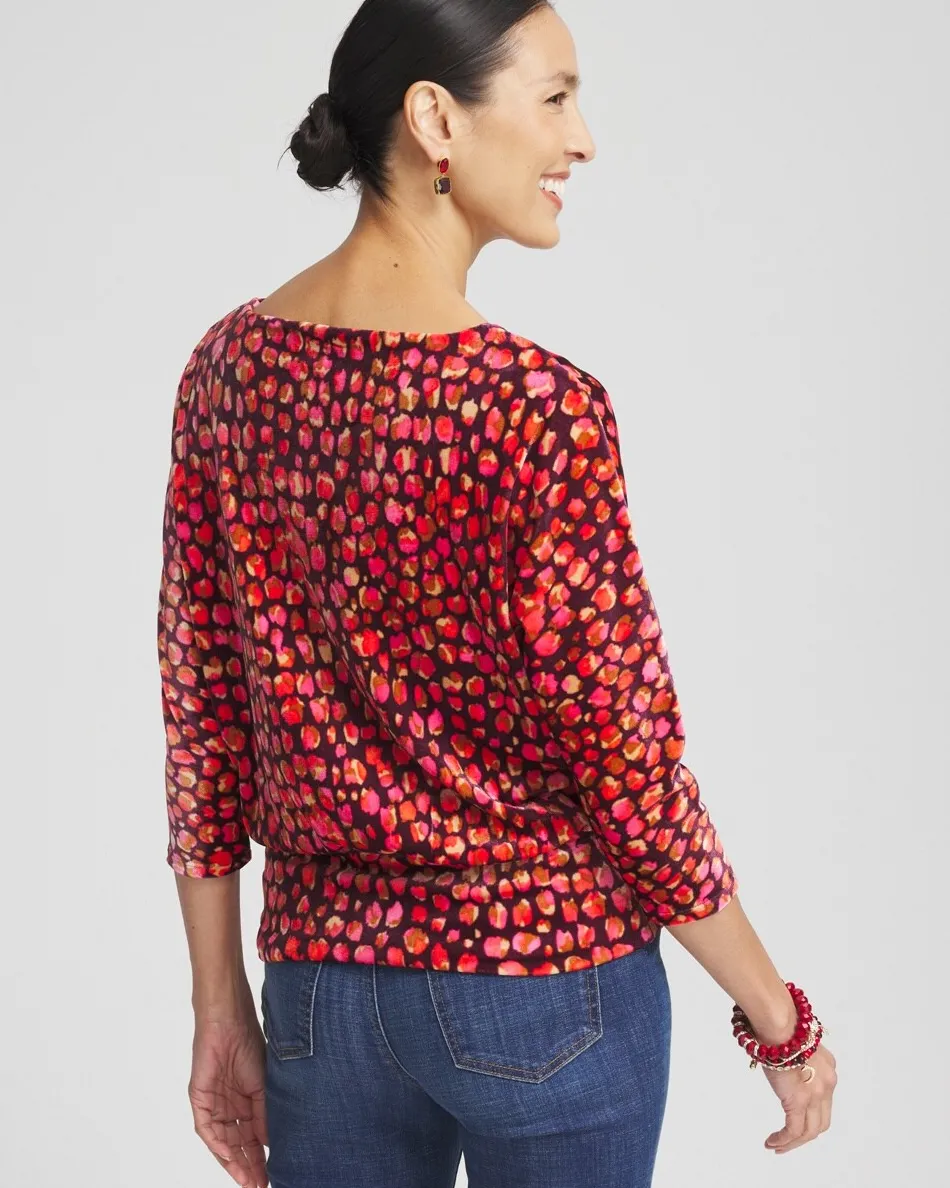 Hot Velvet Banded Hem Print Top Tops | Tees