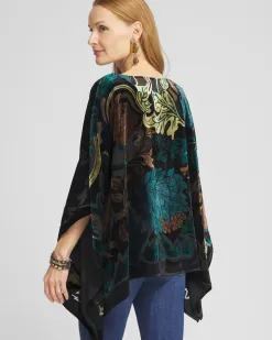 Hot Velvet Burnout Poncho Ponchos & Ruanas
