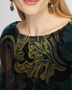Hot Velvet Burnout Poncho Ponchos & Ruanas