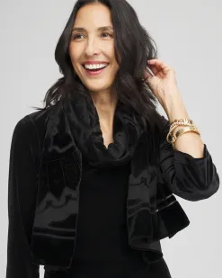 Cheap Velvet Burnout Scarf Scarves