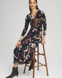 Discount V-neck 3/4 Sleeve Floral Maxi Dress Dresses