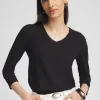 Store V-neck 3/4 Sleeve Tee Tops