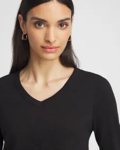 Store V-neck 3/4 Sleeve Tee Tops