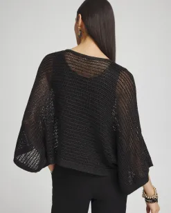 Fashion V-neck Sequin Knit Poncho Tops