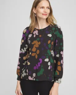 Online Zenergy® Floral Bungee Hem Long-sleeve Top Tops