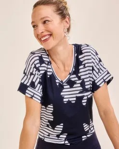 Best Zenergy® Floral Stripe Tee Tops