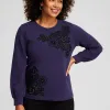 Best Sale Zenergy® French Terry Applique Sweatshirt Tops