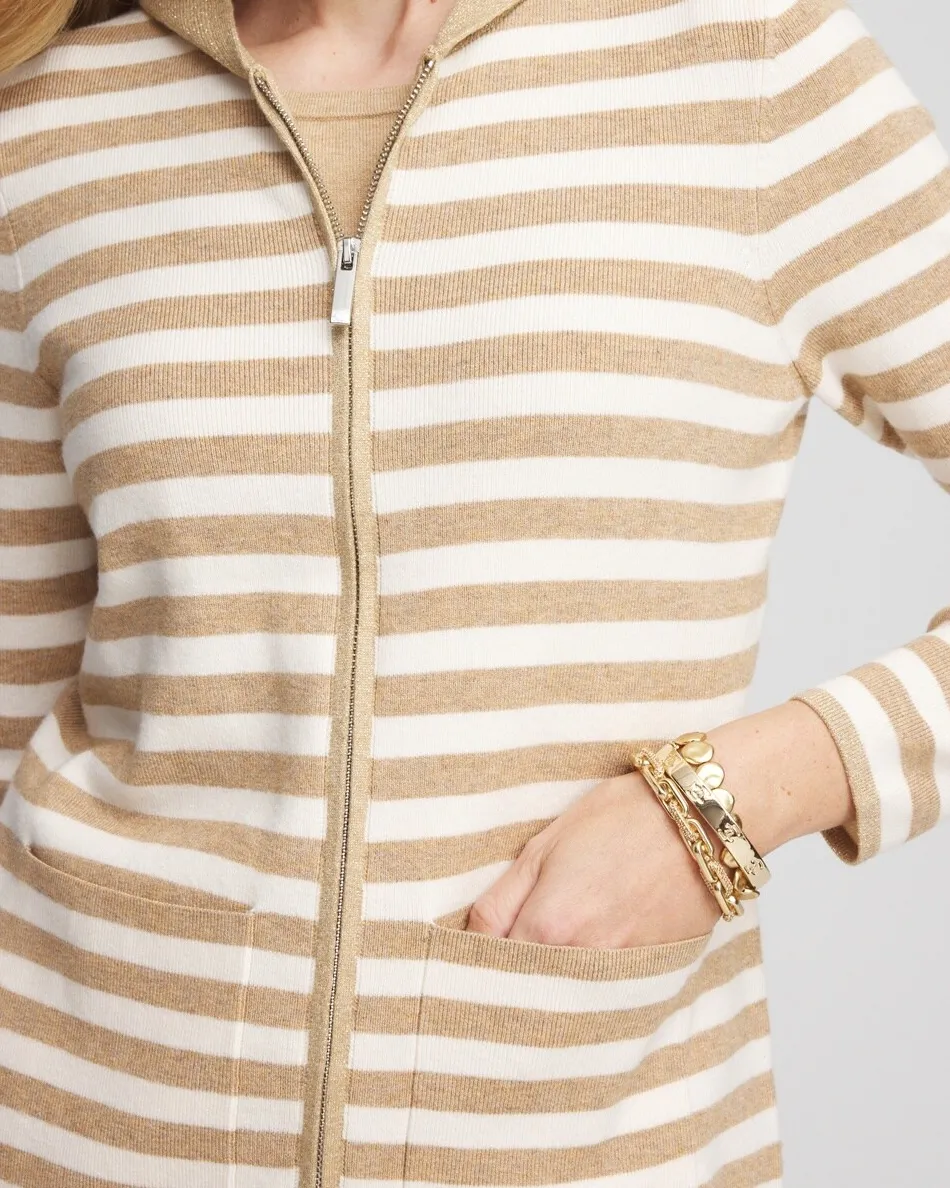 Sale Zenergy® Luxe Striped Hooded Cardigan Jackets & Coats | Activewear