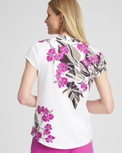 Fashion Zenergy® Placed Floral Top Tops
