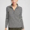 Discount Zenergy® Stripe Mock Neck Zipper Tee Tops