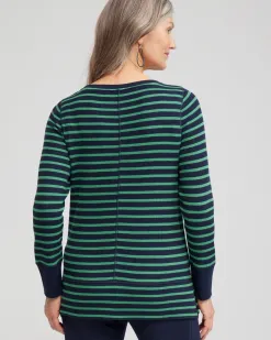 Clearance Zenergy® Waffle Knit Stripe Top Tops
