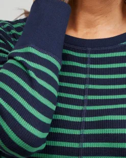 Clearance Zenergy® Waffle Knit Stripe Top Tops